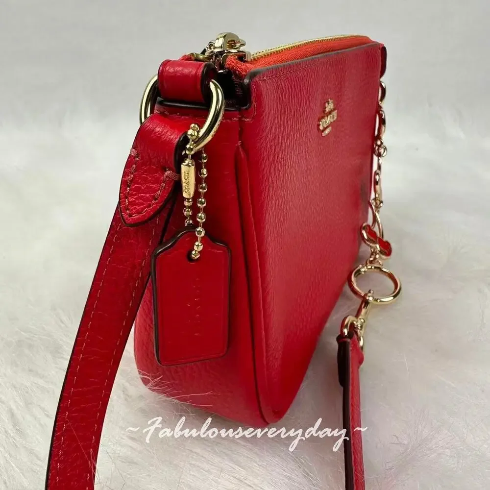Coach Nolita 19 Shoulder Bag Leather/Gold/Carnation CBQ88 + Extended Chain NWT